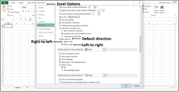 Excel 选项