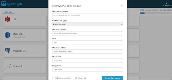 新建 SQL 数据源