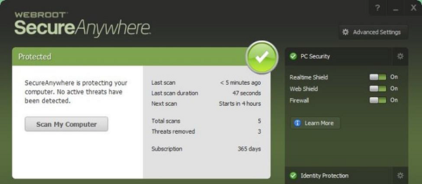 Webroot SecureAnywhere 防病毒软件