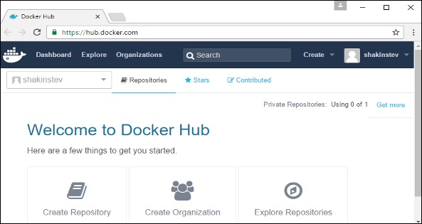 登录到 Docker Hub