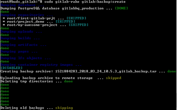 GitLab 创建备份