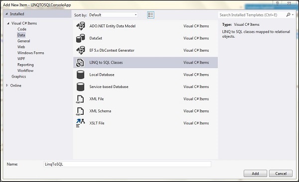 LINQ 到 SQL