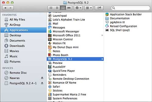 Mac 上的 Postgresql 应用程序