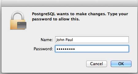 Mac 上的 postgresql 密码