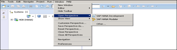 SAP HANA 工作室