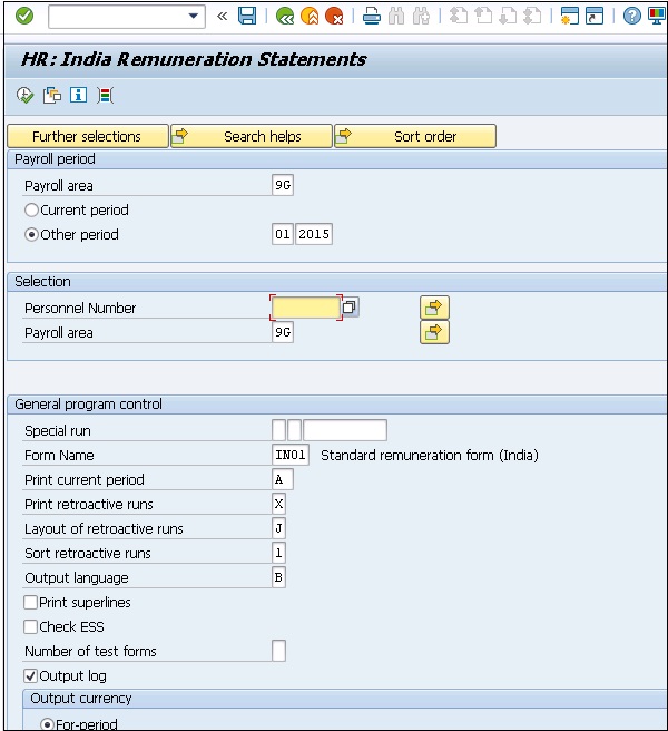 HR India 薪酬报表