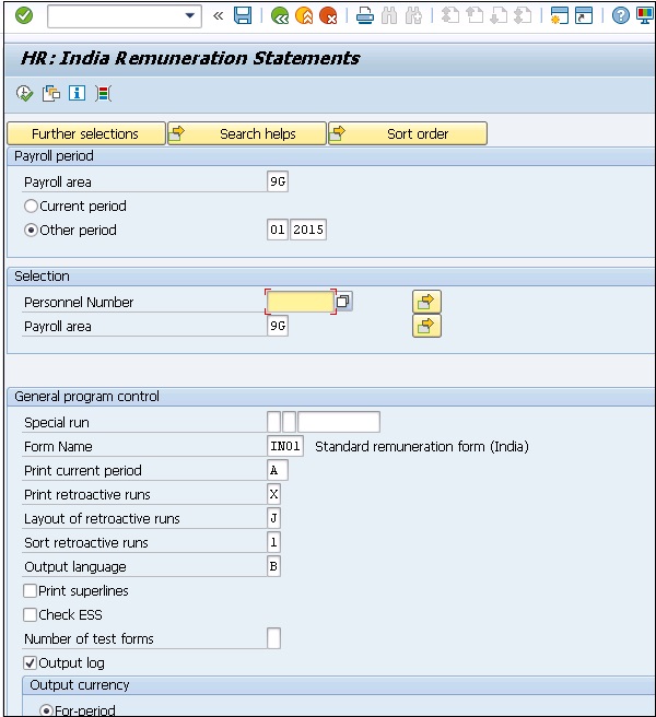 HR India 薪酬报表