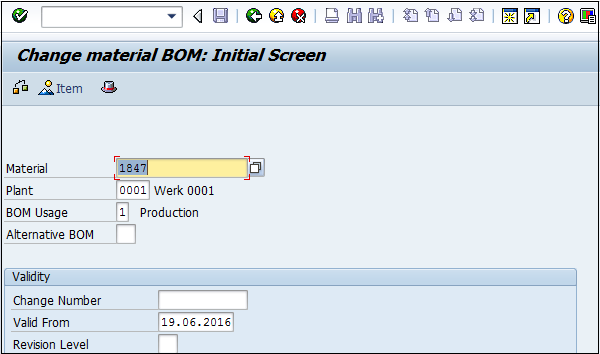 更改物料 BOM