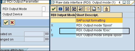RDI 输出模式 Idoc