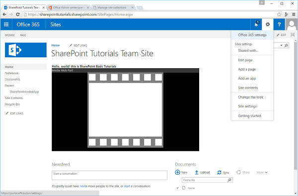 打开 SharePoint 网站