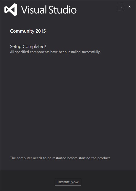 Visual Studio 安装完成